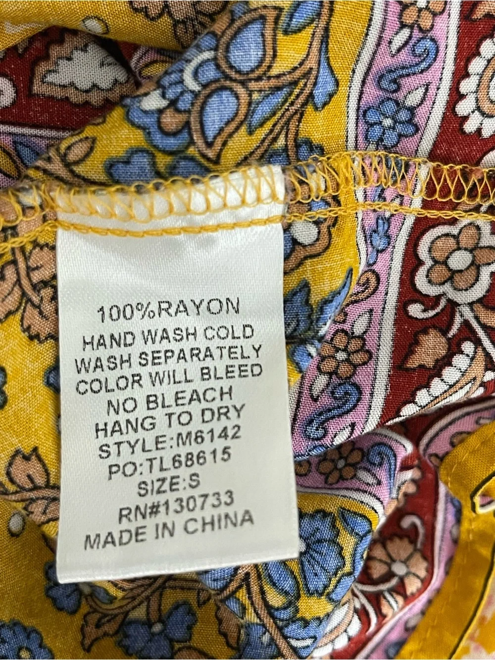 Umgee Women’s Yellow Print Boho Maxi Dress Spaghetti Strap Small‎